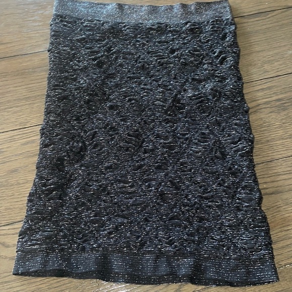 GUESS sparkly ruched black tube skirt NWOT - Picture 1 of 5